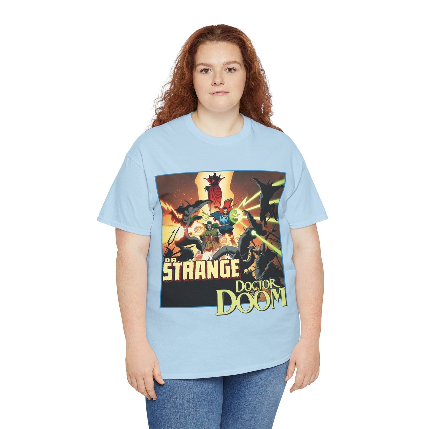 Dr Strange & Doctor Doom T-Shirt - Mike Mignola Art - Triumph & Torment - 1980s Graphic Novel Fighting Mephisto - Marvel Comics