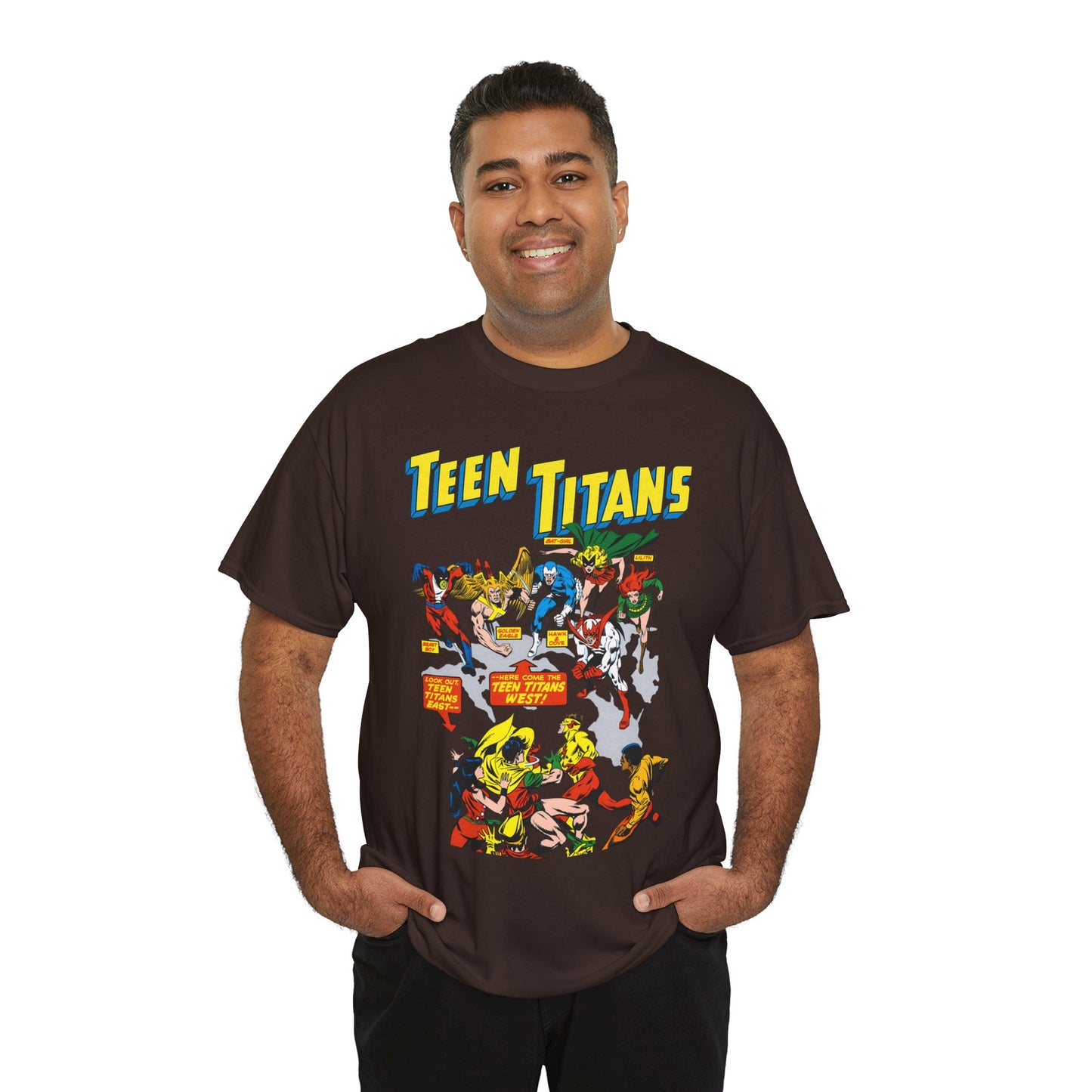 Teen Titans T-Shirt - Rick Buckler Art - Titans West, Lilith, Hawk & Dove, Beast Boy, Golden Eagle - DC Comics