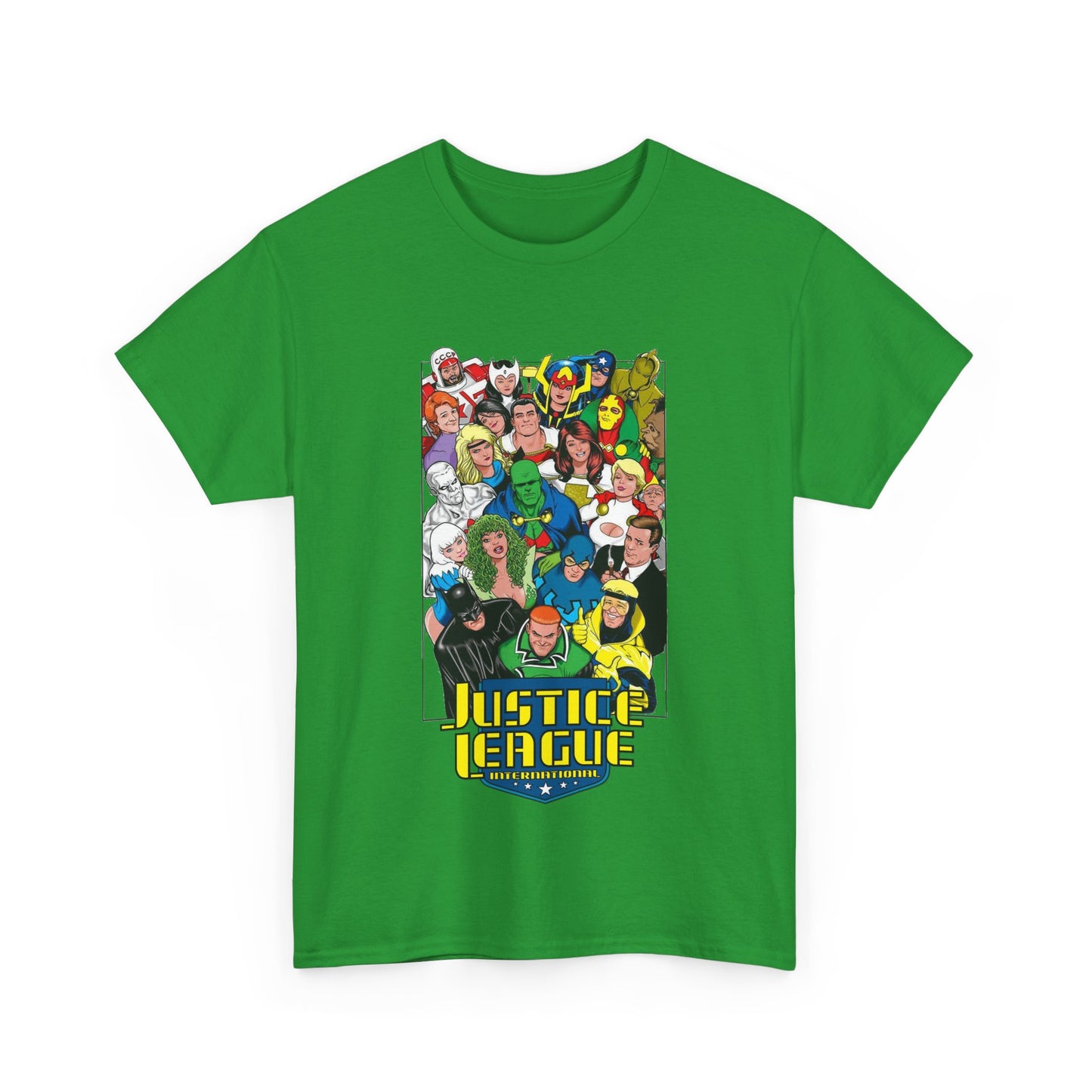Justice League International T-Shirt - DC Comics - JLI - Kevin Maguire Art - Blue Beetle, Booster Gold, Martian Manhunter, Captain Atom
