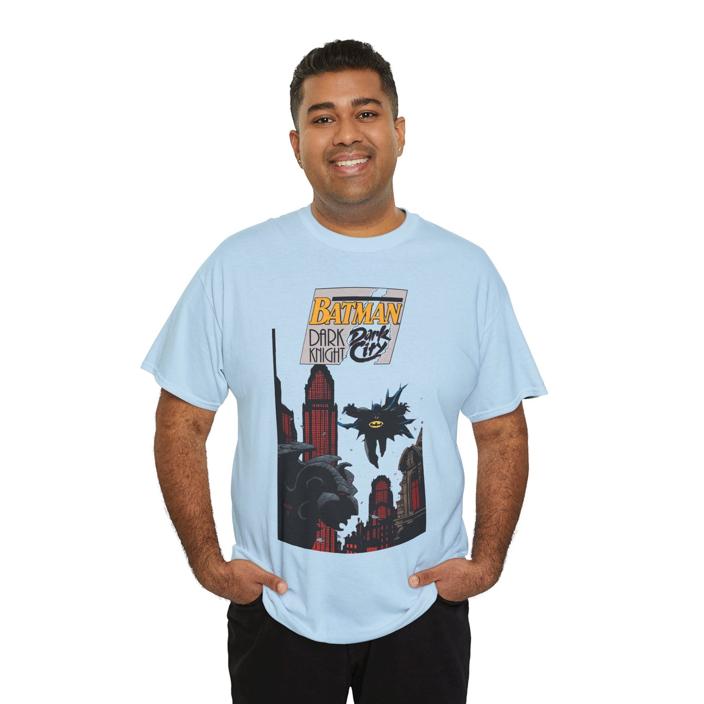 Batman: Dark Knight, Dark City T-Shirt - Mike Mignola Art - Gotham City, Bruce Wayne - 1990s Cover Art - DC Comics