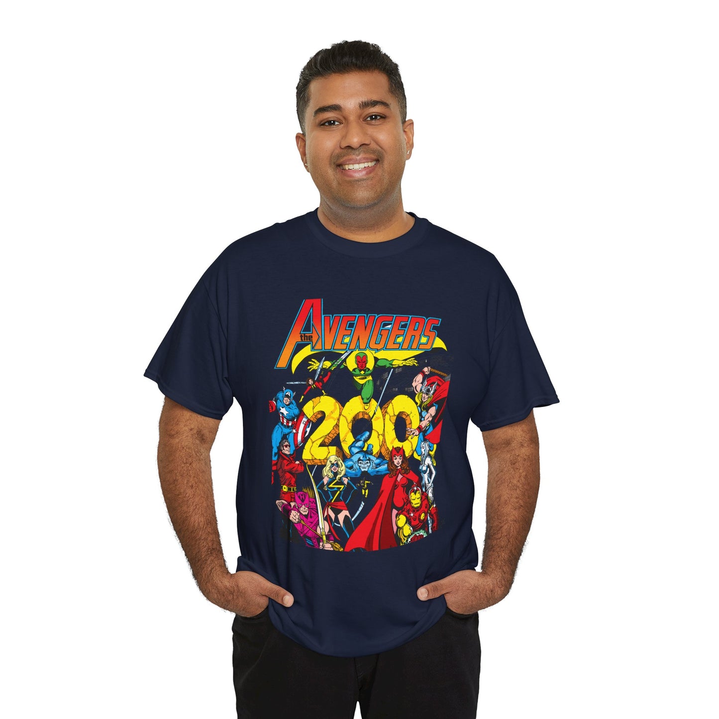 Avengers T-Shirt - George Perez Art - #200 Cover - Thor, Scarlet Witch, Iron Man, Vision, Hawkeye, Beast, Jocasta, Wasp, Captain America, Wonder Man