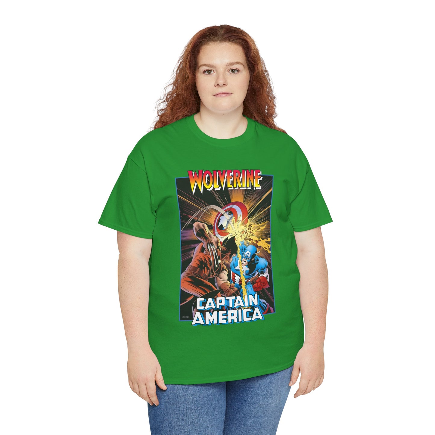 Wolverine Vs Captain America T-Shirt - Mike Zeck Classic Art - Marvel Comics