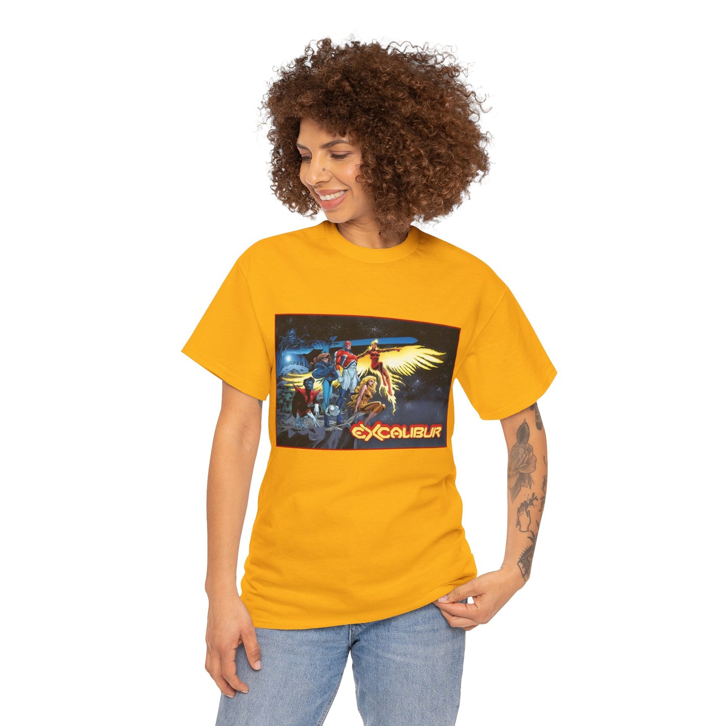 Excalibur T-Shirt - Alan David Art - Captain Britain, Nightcrawler, Shadowcat, Rachel Summers, Meggan - X-Men Series - UK Mutant Team - Marvel Comics