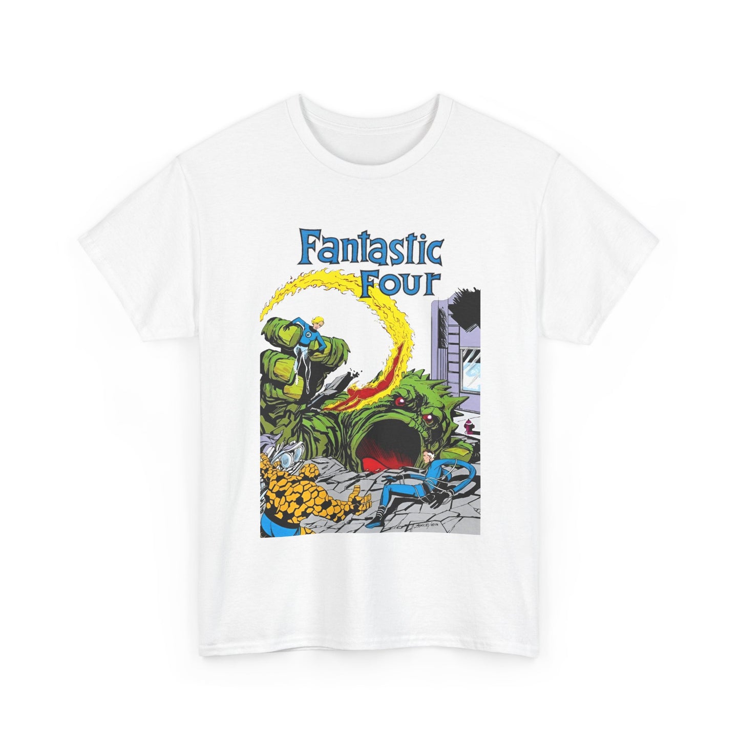 Fantastic Four T-Shirt - John Byrne Art - Cover to Issue #1 - Reed Richards, Invisible Woman, Human Torch, The Thing - Marvel Comics