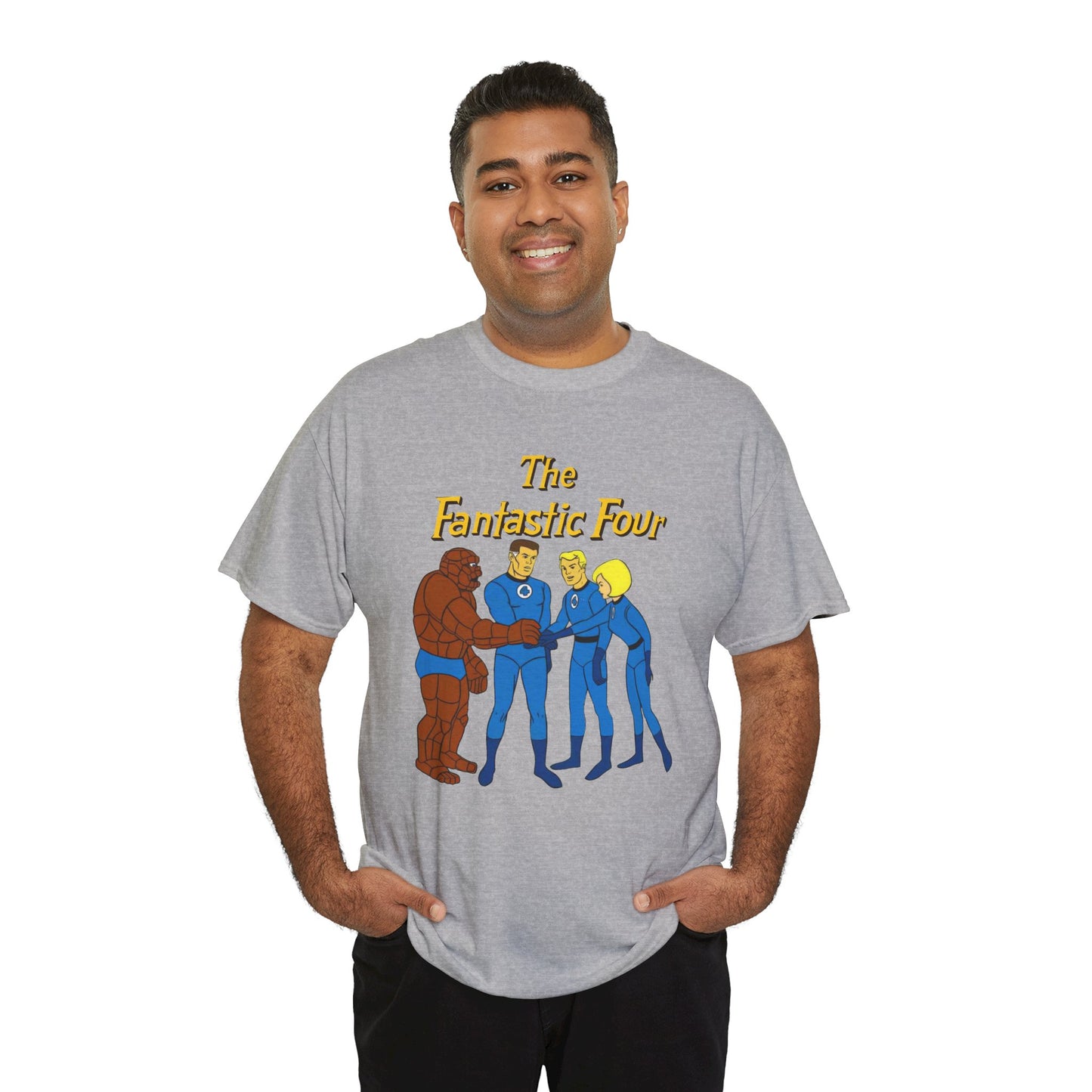 Fantastic Four T-Shirt - Hanna-Barbera 1960s Cartoon - Human Torch, The Thing, Invisible Woman - Marvel Comics
