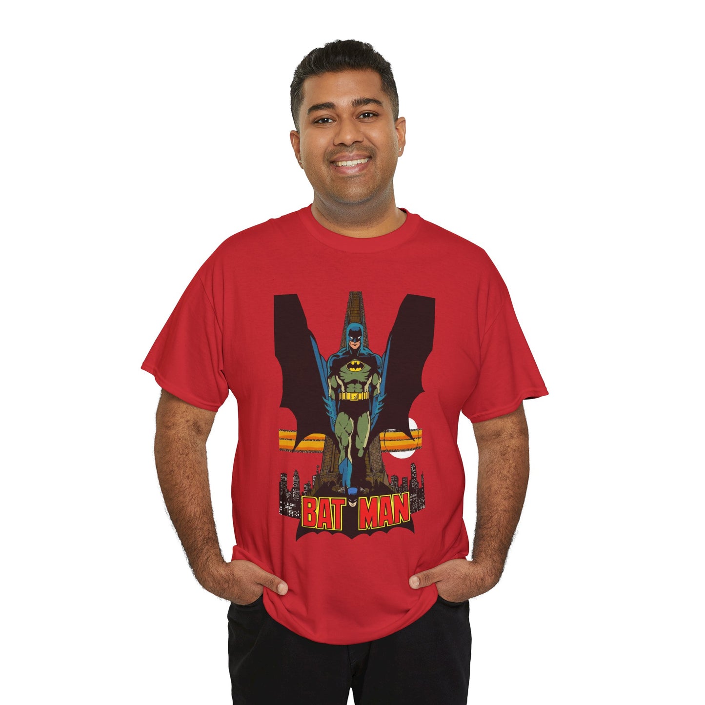 Batman T-Shirt - George Perez Art - JLA 80s Postcard Set - DC Comics - Gotham City - Justice League of America Member