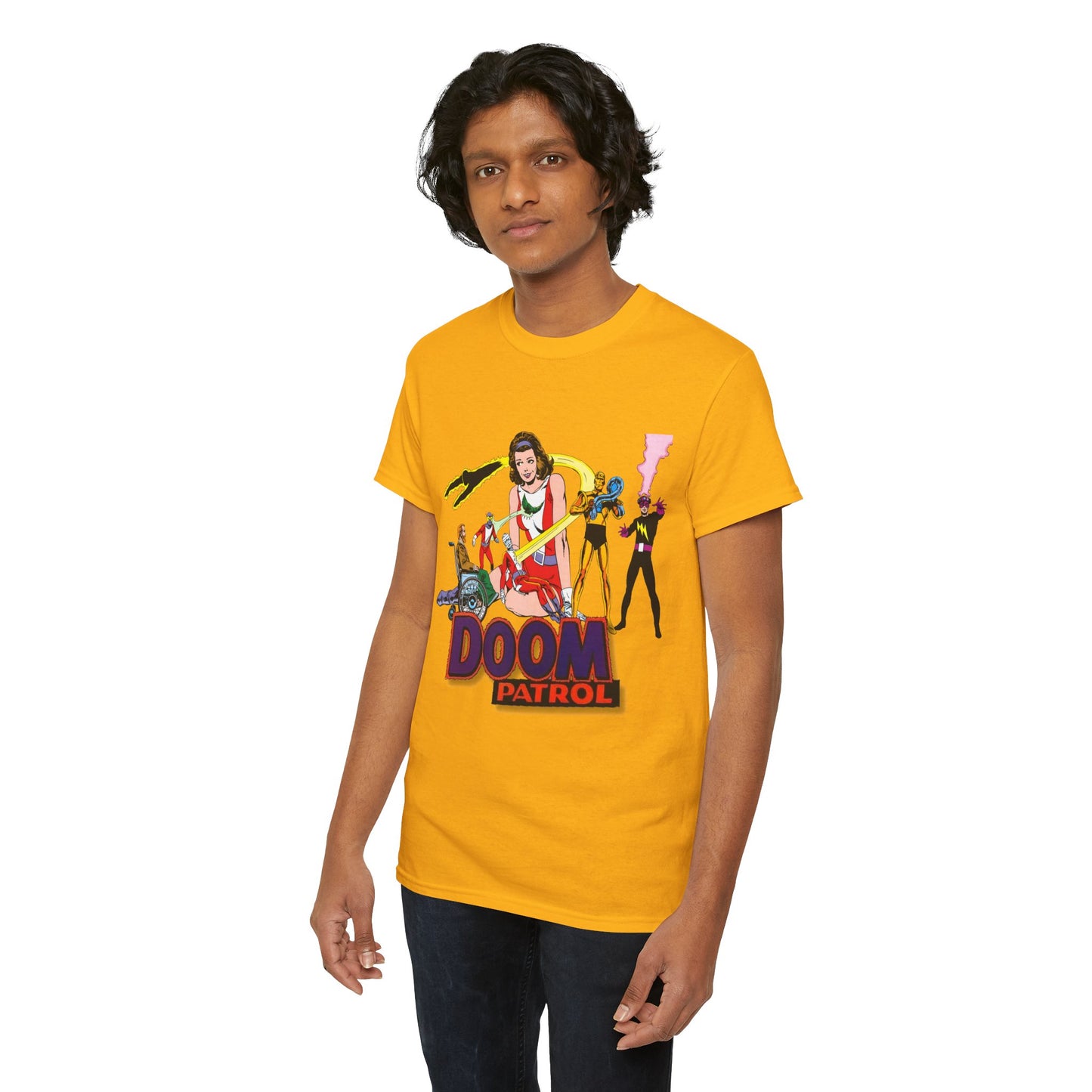 Doom Patrol T-Shirt - John Byrne Art - DC Comics Who's Who Art - Beast Boy, Robotman, Mento, Elasti-Girl, Negative Man, The Chief