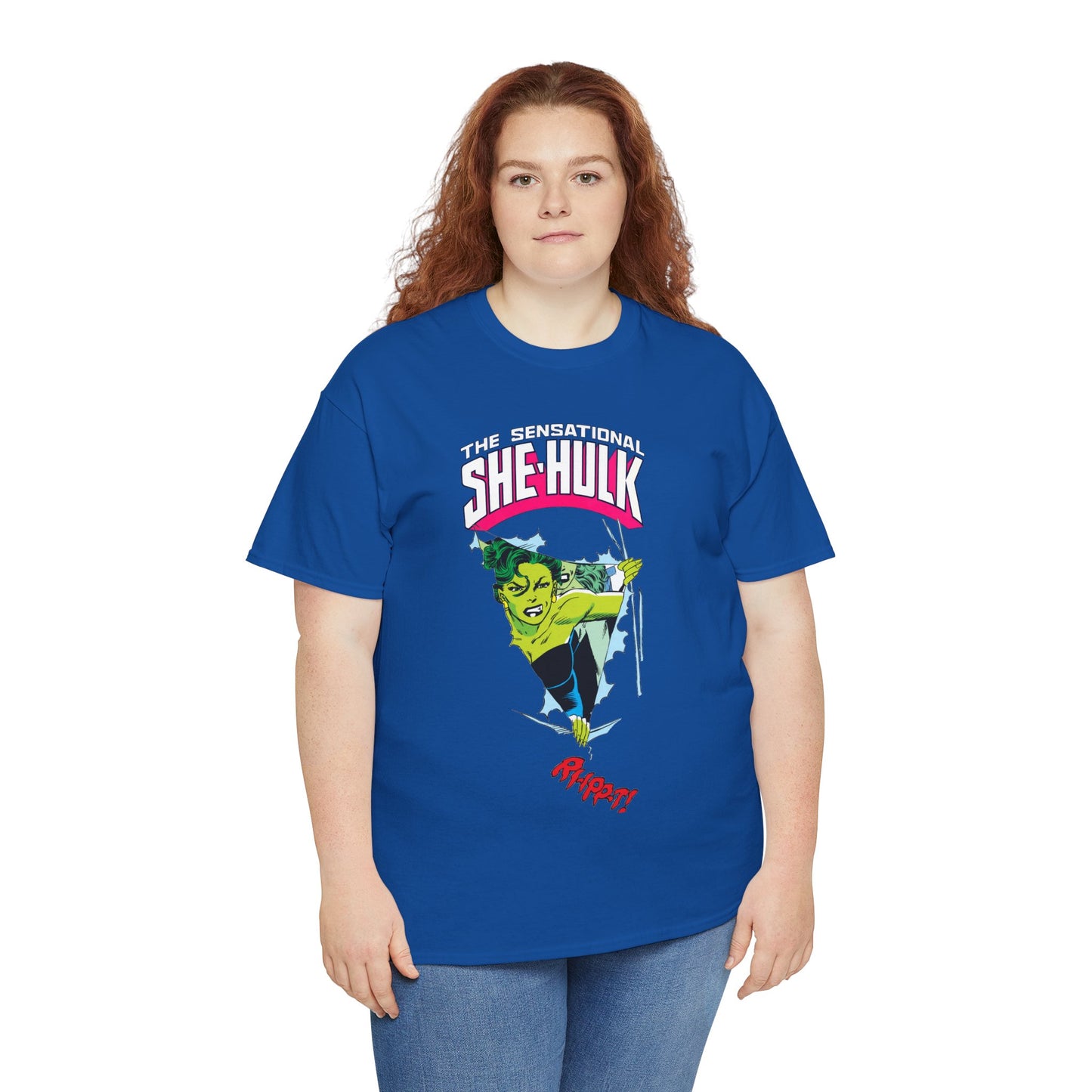 Sensational She-Hulk T-Shirt - John Byrne Art - Marvel Comics - Jennifer Walters - Ripping Through the Shirt - Fourth Wall
