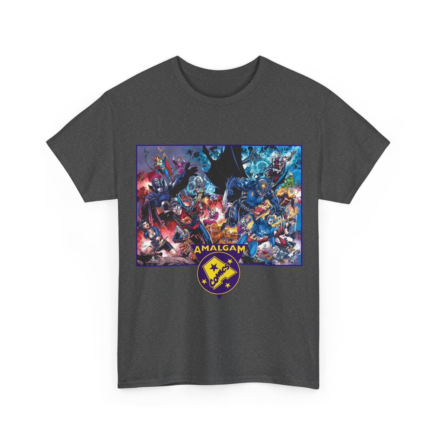 Amalgam T-Shirt - DC Vs Marvel Comics - 1990s - Jim Lee Art - Dark Claw, Amazon, Super Soldier, Spiderboy, Speed Demon