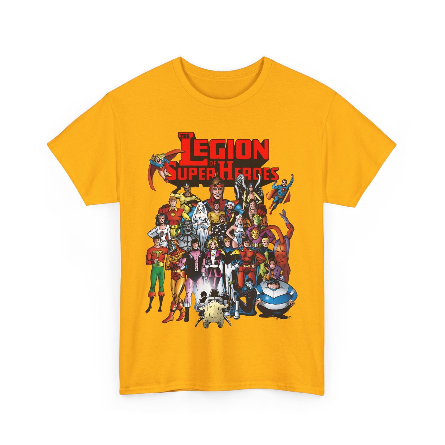 Legion of Super-Heroes T-Shirt - #300 Cover Art - Cosmic Boy, Saturn Girl, Superboy, Wildfire, Mon-El, Dream Girl, Brainiac 5, Supergirl - DC Comics
