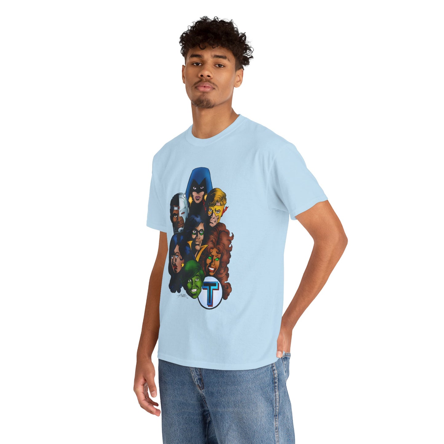 New Teen Titans T-Shirt - George Perez Art - Robin, Wonder Girl, Cyborg, Raven, Starfire, Kid Flash - DC Comics