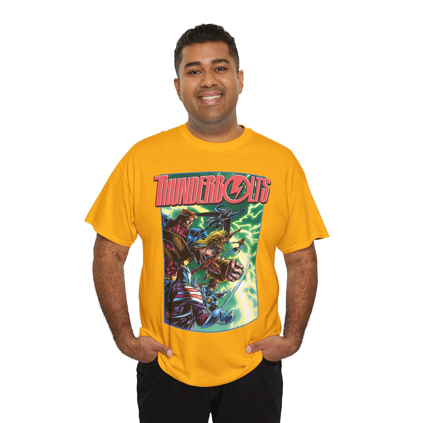 Thunderbolts T-Shirt - Amazing Mark Bagley Art - Citizen V, MACH-1, Atlas, Songbird, Fixer, Techno - Marvel Comics Characters - Avengers Connection