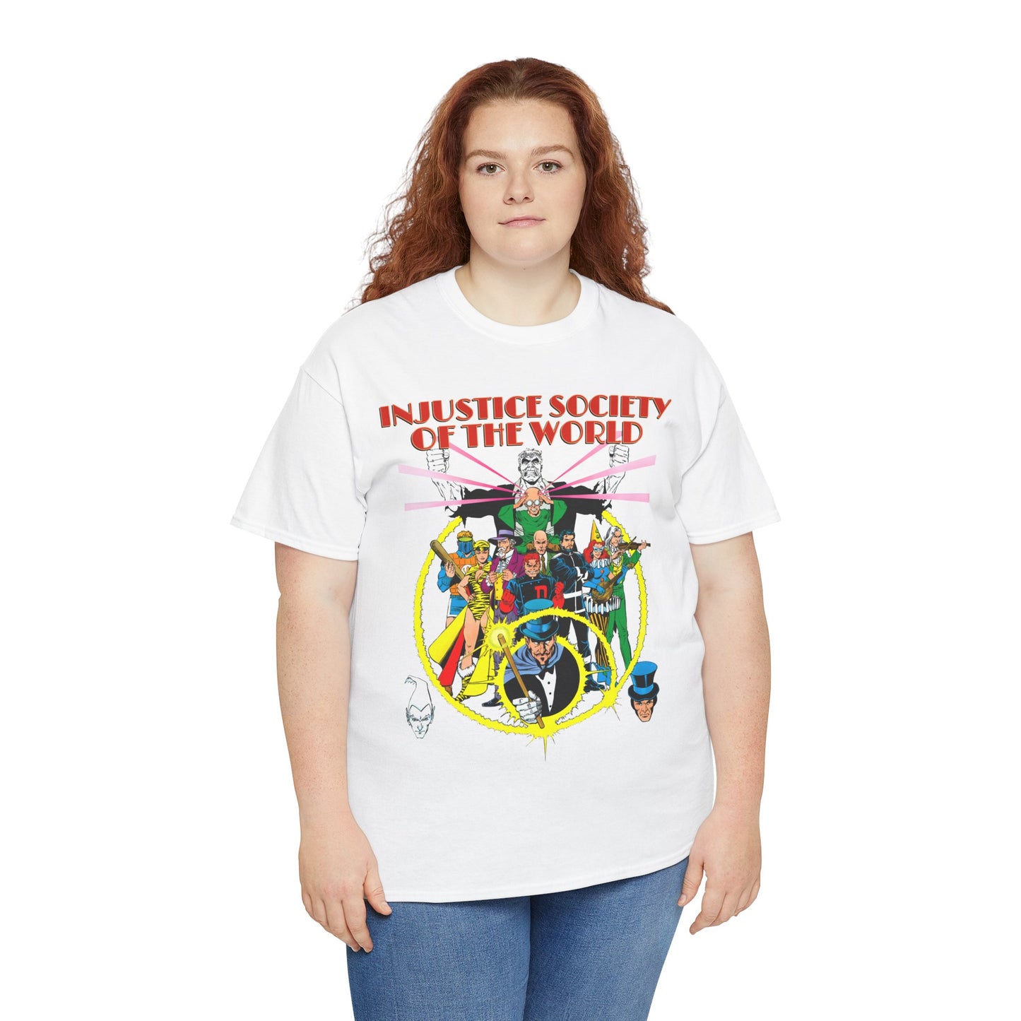 Injustice Society of America T-Shirt - George Perez Art - Justice Society/JSA Foes - Solomon Grundy, Huntress, Per Degaton, The Shade, Vandal Savage - DC Comics - Golden Age