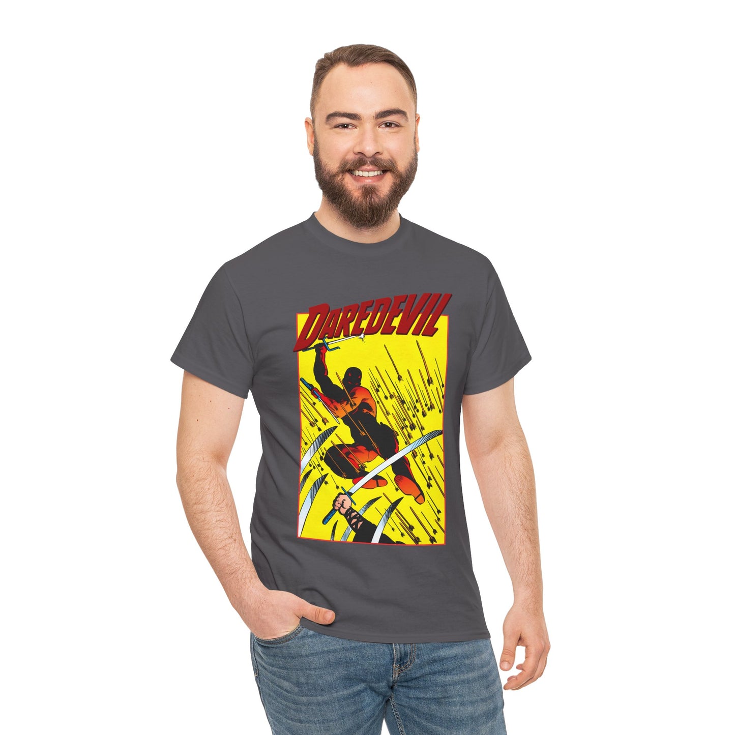 Daredevil T-Shirt - Frank Miller Art - Matt Murdock - Ninja Arrow Attack - 1980s Classic Story - Marvel Comics