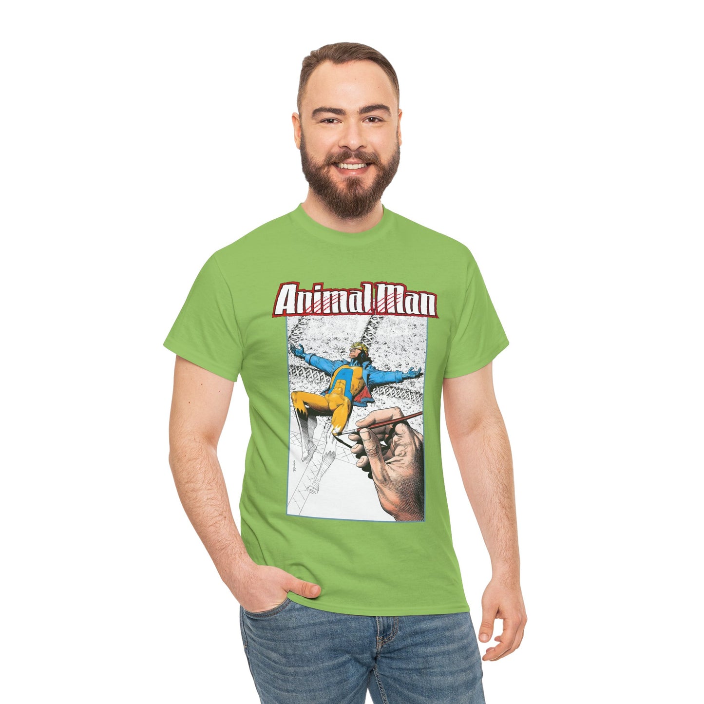 Animal Man T-Shirt - Brian Bolland Art - Buddy Baker - DC Comics, Vertigo Comics 1980s Series - Grant Morrison Stories
