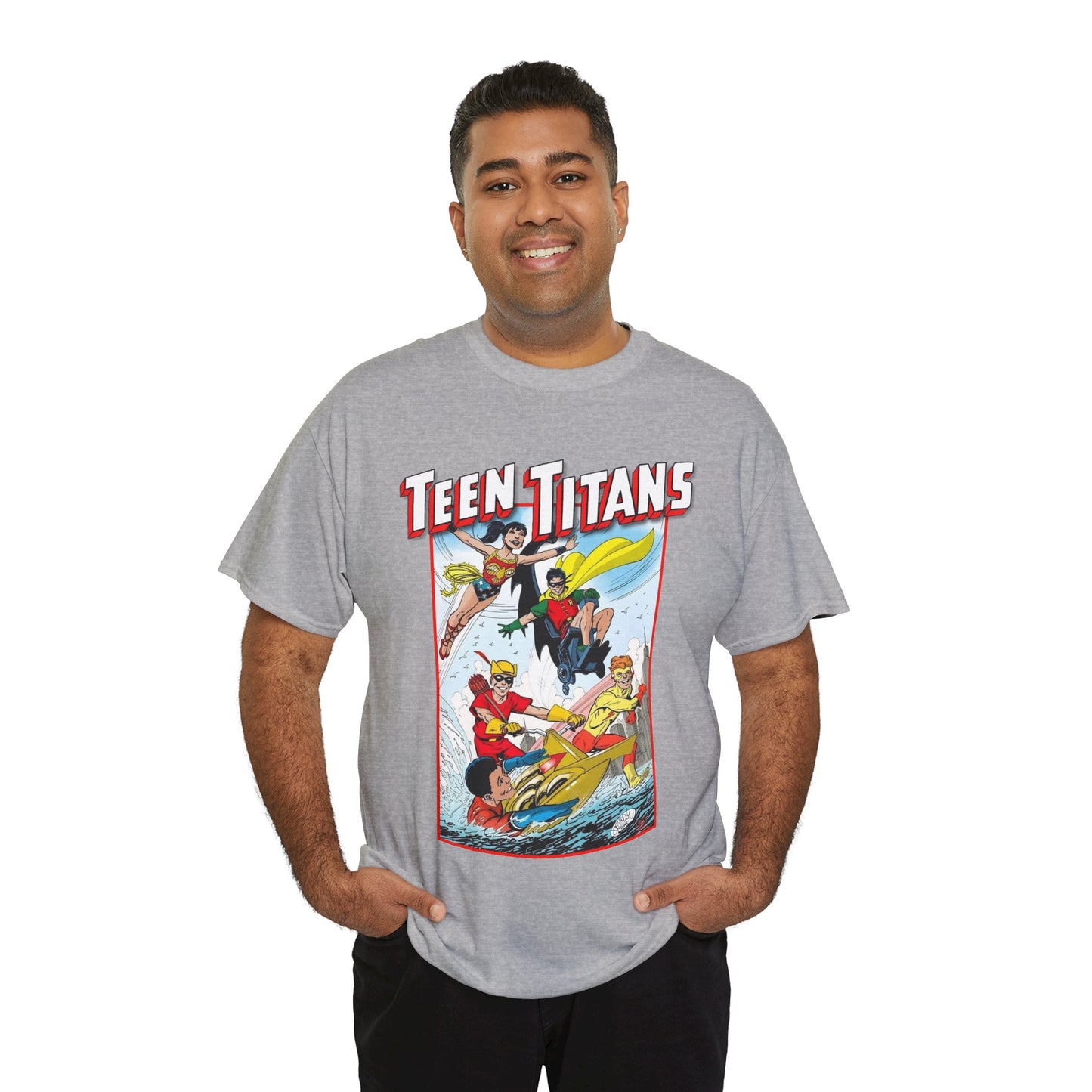 Teen Titans T-Shirt - John Byrne Art - Robin, Wonder Girl, Kid Flash, Speedy, Aqualad - DC Comics