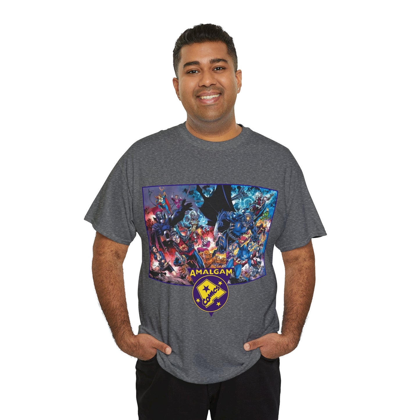Amalgam T-Shirt - DC Vs Marvel Comics - 1990s - Jim Lee Art - Dark Claw, Amazon, Super Soldier, Spiderboy, Speed Demon