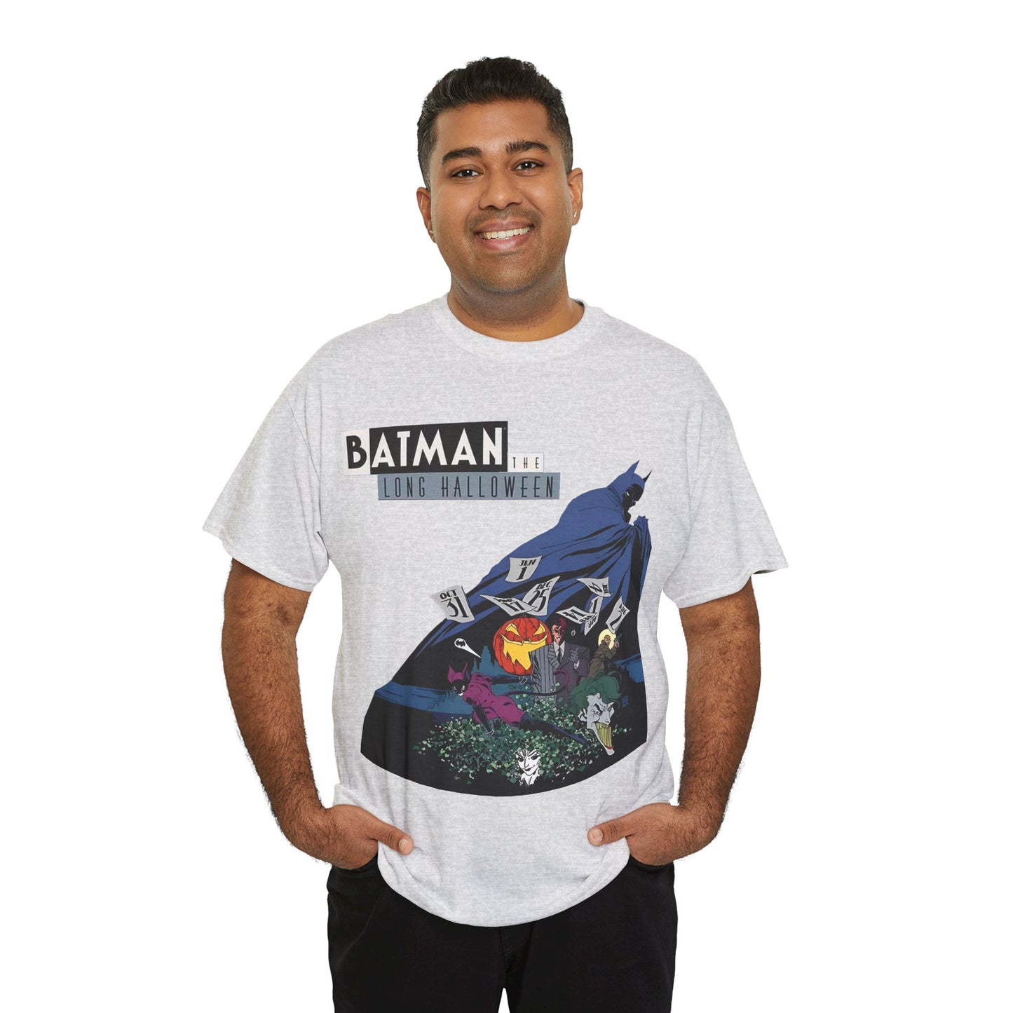 Batman The Long Halloween T-Shirt - Stunning Tim Sale Art - Joker, Catwoman, Two-Face, Poison Ivy, Commissioner Gordon - DC Comics - Classic Story