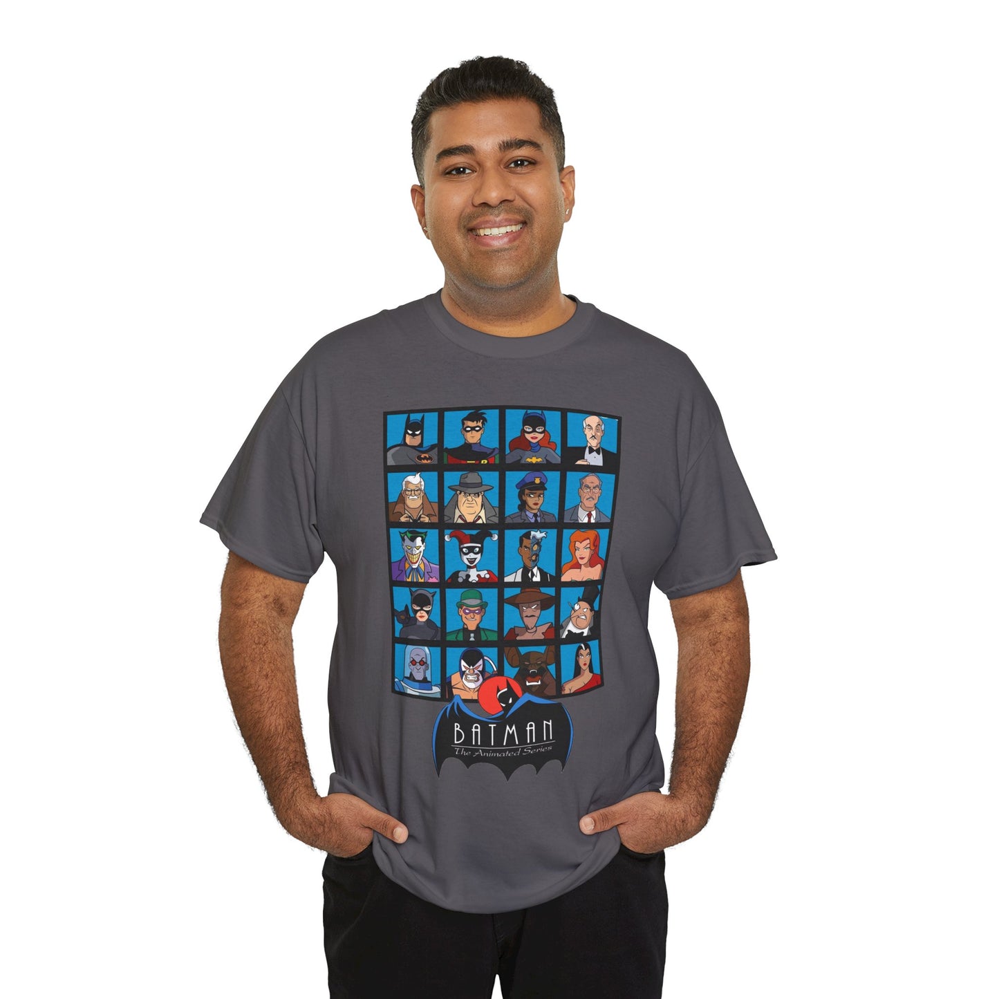 Batman T-Shirt - Animated Series - Harley Quinn, Batgirl, Joker, Bane, Robin, Two-Face, Catwoman, Riddler - Classic TV Cartoon Series