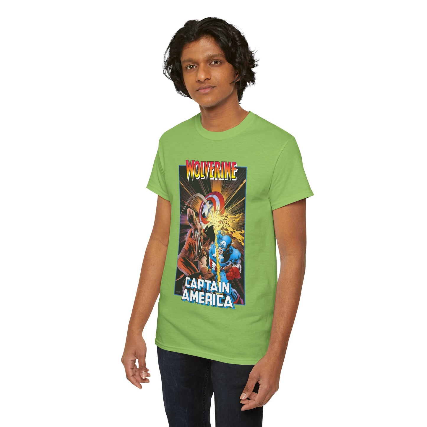 Wolverine Vs Captain America T-Shirt - Mike Zeck Classic Art - Marvel Comics