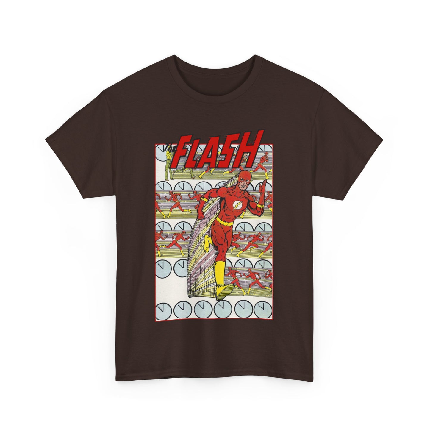 Flash T-Shirt - George Perez Art - JLA Postcard Set - 1980s Art - Justice League of America Satellite Era - Barry Allen, the Fastest Man Alive - DC Comics