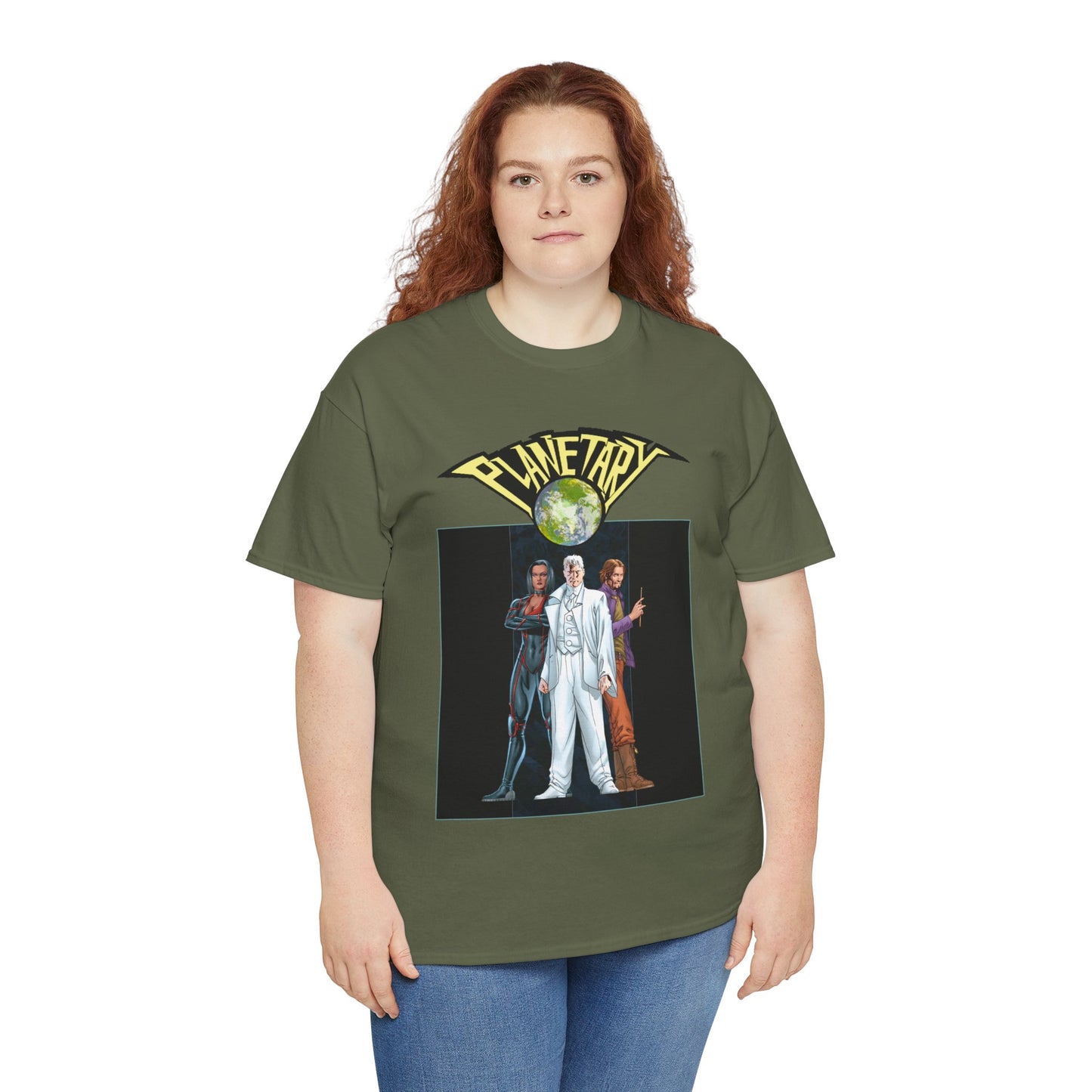 Planetary T-Shirt - - John Cassaday Art - The Drummer, Jakita Wagner & Elijah Snow - DC Comics/Wildstorm