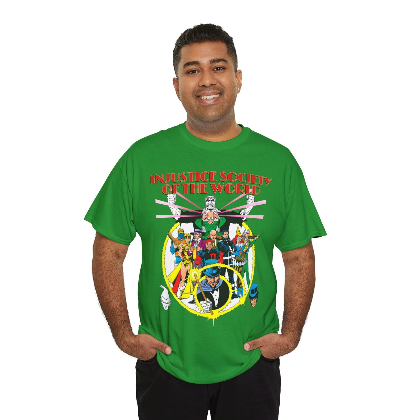 Injustice Society of America T-Shirt - George Perez Art - Justice Society/JSA Foes - Solomon Grundy, Huntress, Per Degaton, The Shade, Vandal Savage - DC Comics - Golden Age