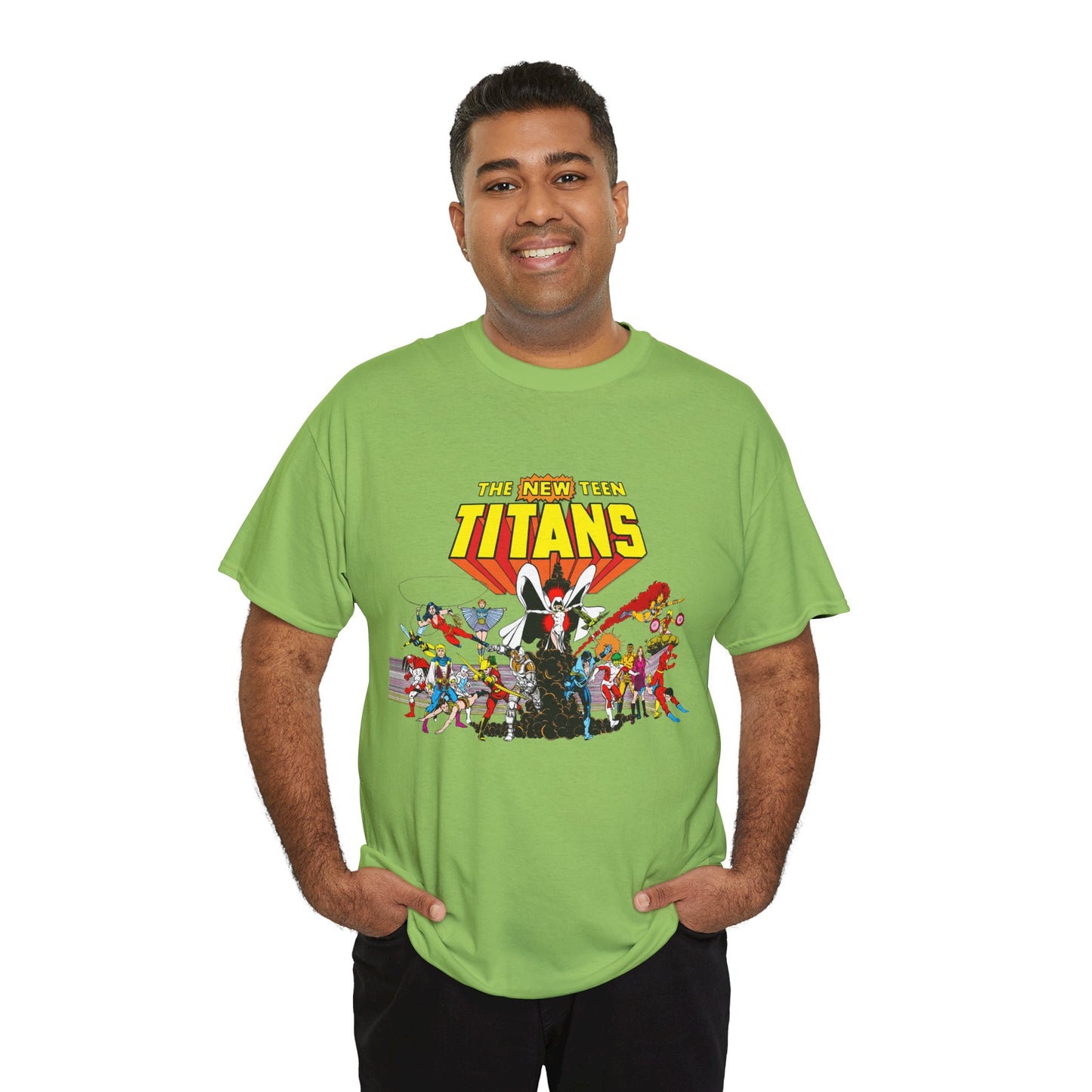 New Teen Titans T-Shirt - George Perez Art - Nightwing, Starfire, Cyborg, Speedy, Bumblebee, Hawk, Dove, Speedy, Wonder Girl, Terra, Lilith - DC Comics