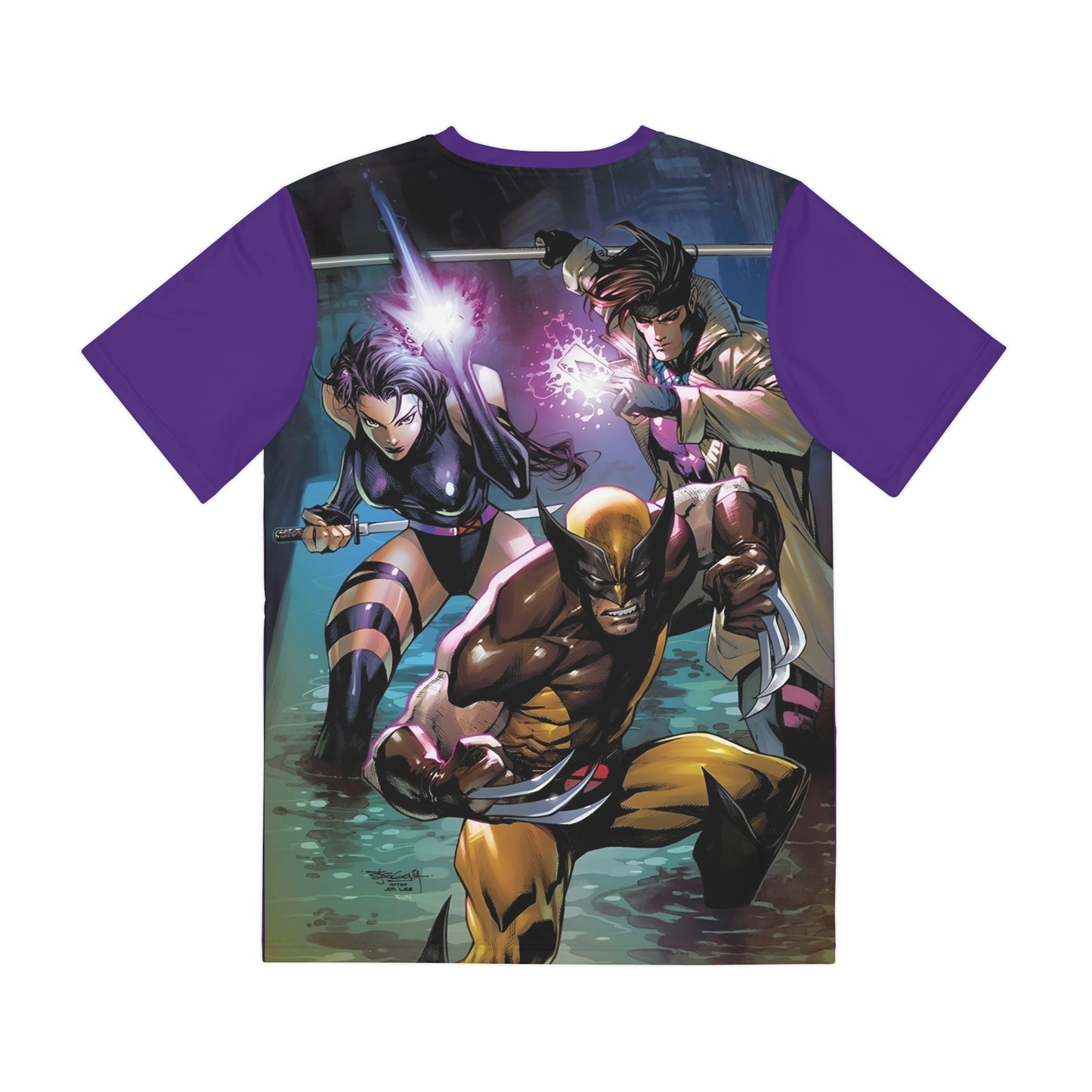 Psylocke, Gambit & Wolverine Polyester Tee (All-Over Print) - Stephen Segovia Art - Uncanny X-Men - Marvel Comics