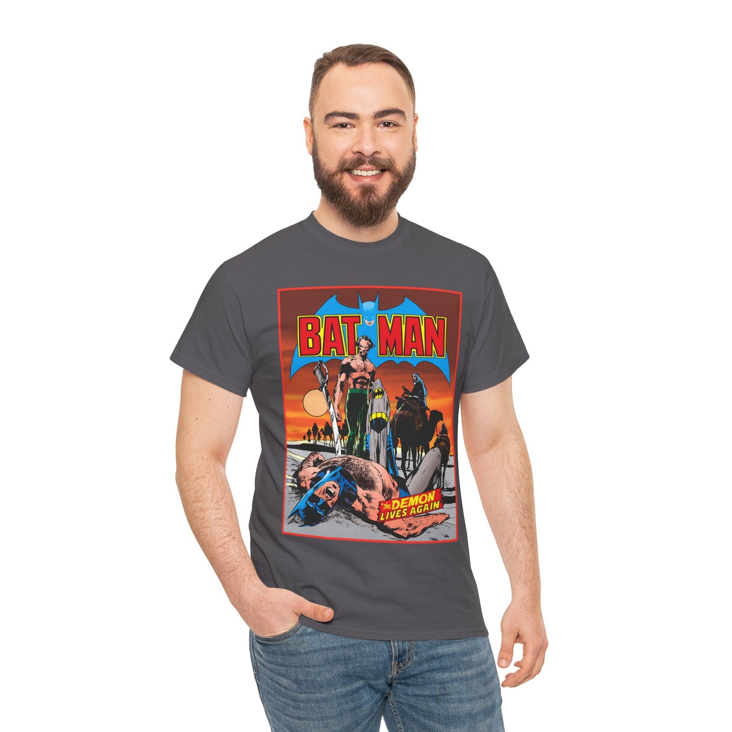 Batman T-Shirt - Neal Adams Art - R'as Al Ghul - Demon Lives Again - DC Comics - Dark Knight Detective