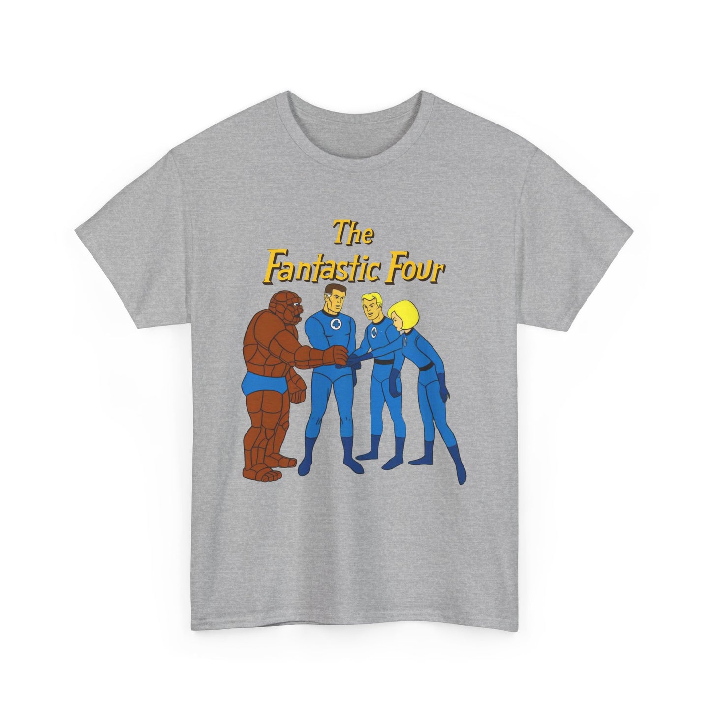 Fantastic Four T-Shirt - Hanna-Barbera 1960s Cartoon - Human Torch, The Thing, Invisible Woman - Marvel Comics