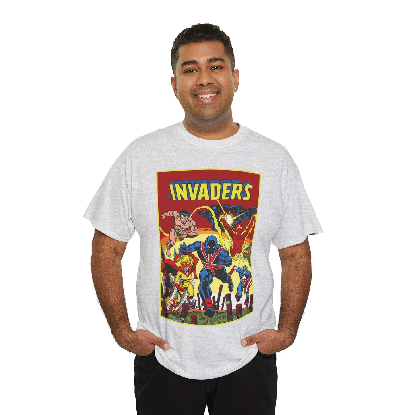 Invaders T-Shirt - Captain America, Human Torch, Namor, Spitfire - World War II Soldiers - Golden Age Heroes - Marvel Comics