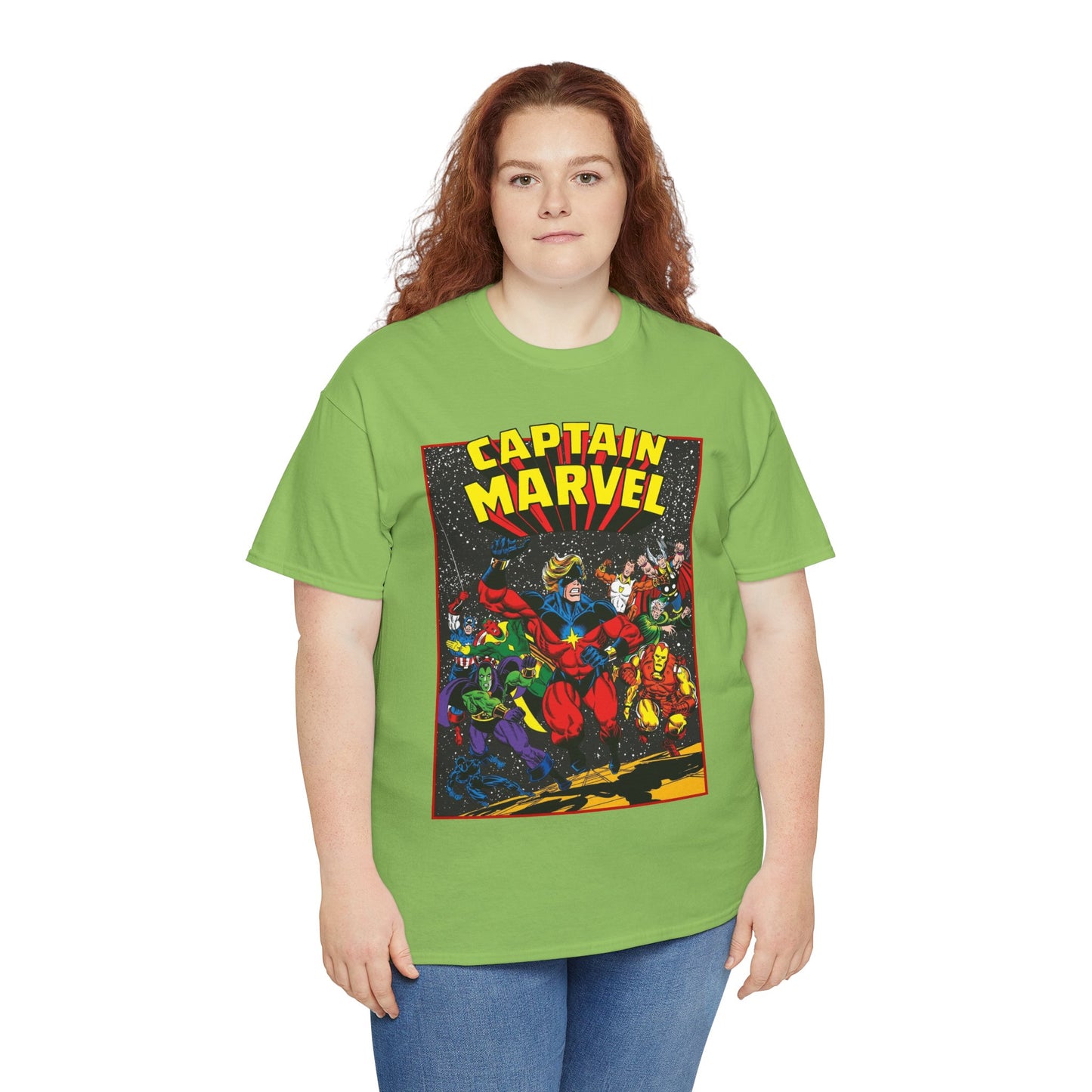 Captain Marvel T-Shirt - Marvel Comics - Jim Starlin Art - Mar-Vell - Kree - Cosmic Hero
