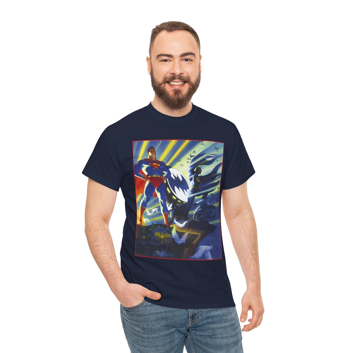 Superman & Batman T-Shirt - Steve Rude Art - The Dark Knight Detective & The Man of Steel - World's Finest - DC Comics
