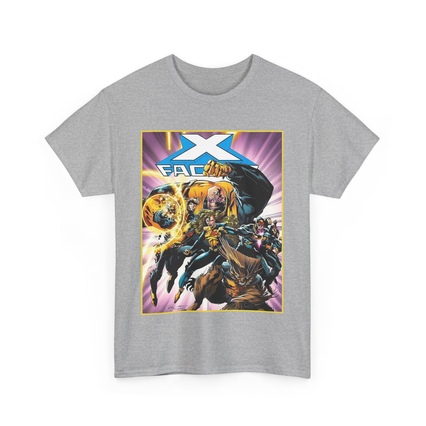X-Factor T-Shirt - Larry Stroman Art - Polaris, Havok, Strong Guy, Jamie Madrox - X-Men Spin-Off - Mutant Heroes - Marvel Comics