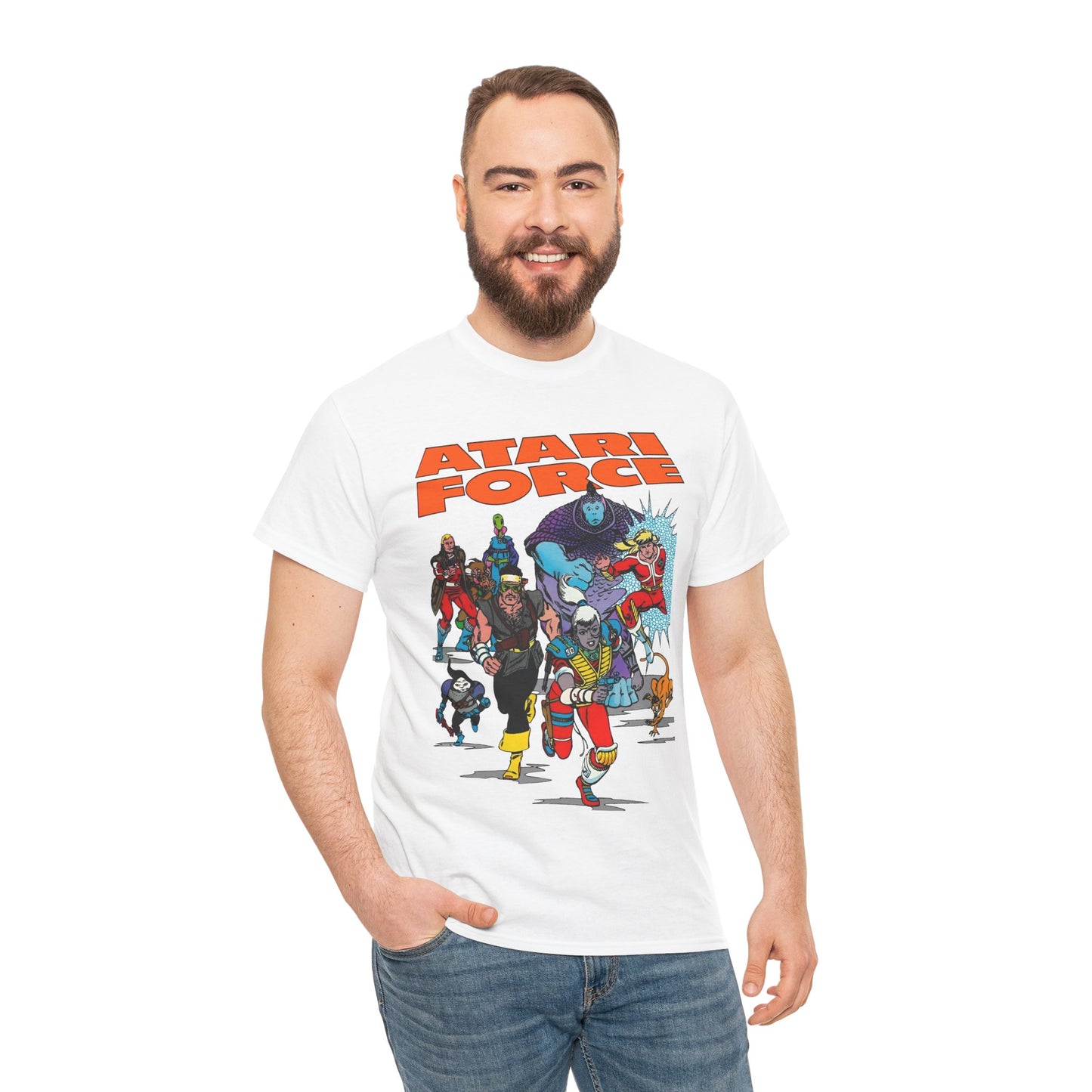 Atari Force T-Shirt - Marshall Rogers & John Byrne Art - Martin Champion, Christopher "Tempest" Champion, "Dart" Bia O'Rourke-Singh, Hukka, Morphea, Babe, Pakrat, Blackjak, Taz - DC Comics