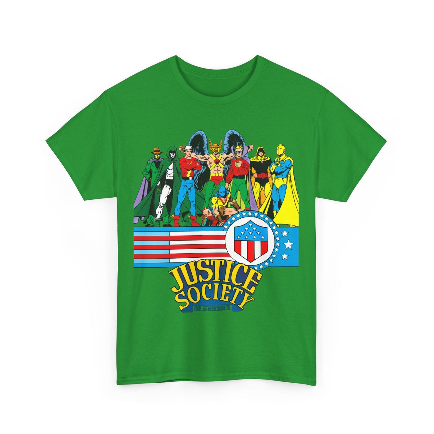 Justice Society of America T-Shirt - Amazing George Perez Art - History of the DC Universe - DC Comics - Dr Fate, Sandman, Flash, Hourman, Spectre, Hawkman