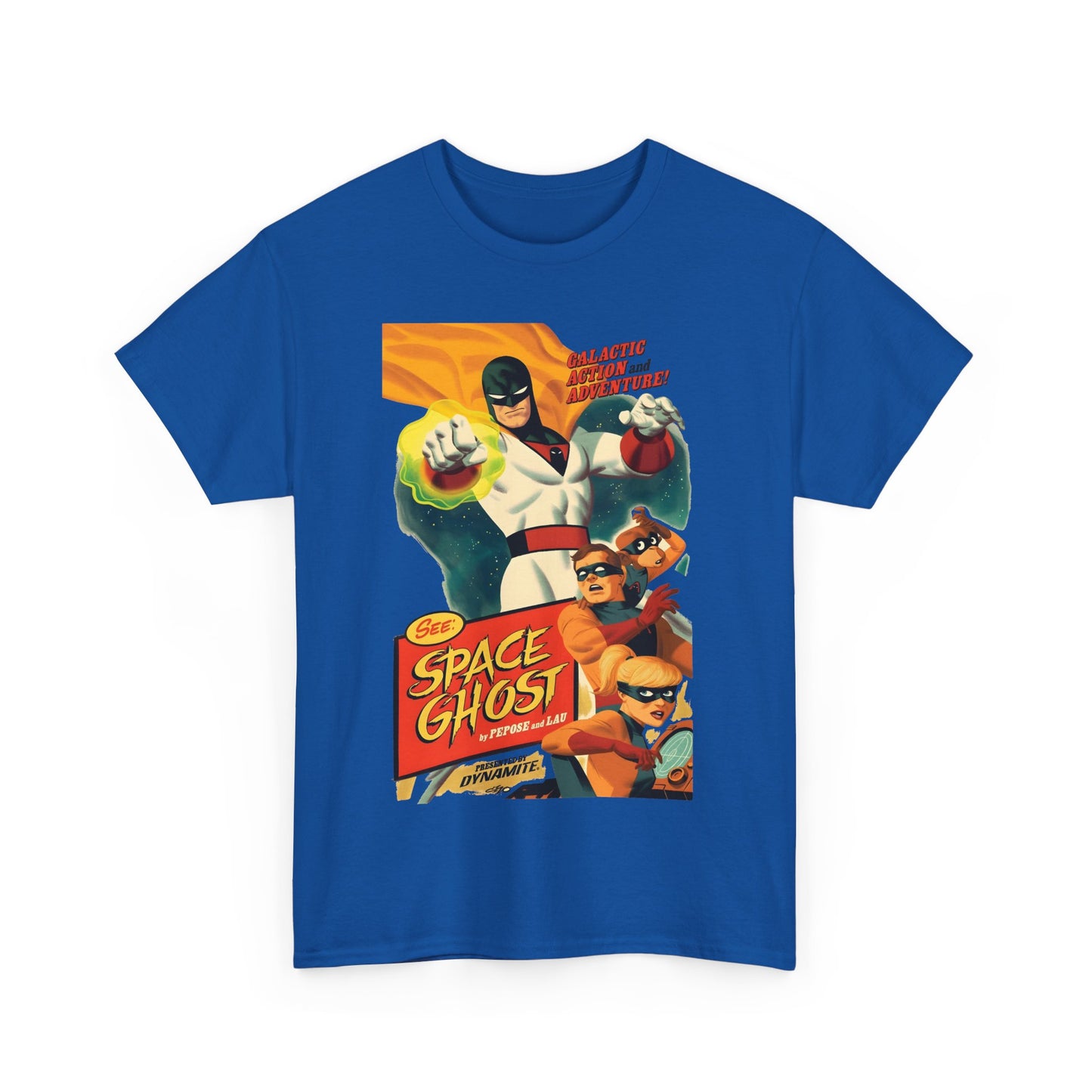 Space Ghost T-Shirt - Frank Cho Art - Jan, Jace & Blip - Movie Poster Style Artwork - Alex Toth Creation - Hanna-Barbera Cartoon