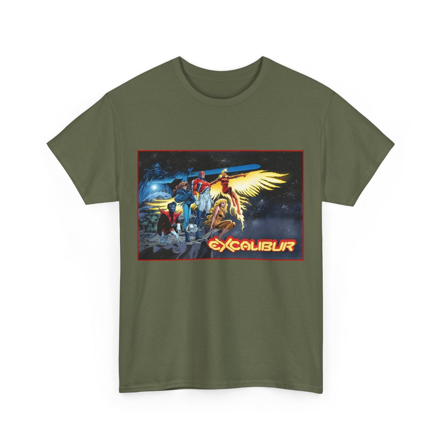 Excalibur T-Shirt - Alan David Art - Captain Britain, Nightcrawler, Shadowcat, Rachel Summers, Meggan - X-Men Series - UK Mutant Team - Marvel Comics