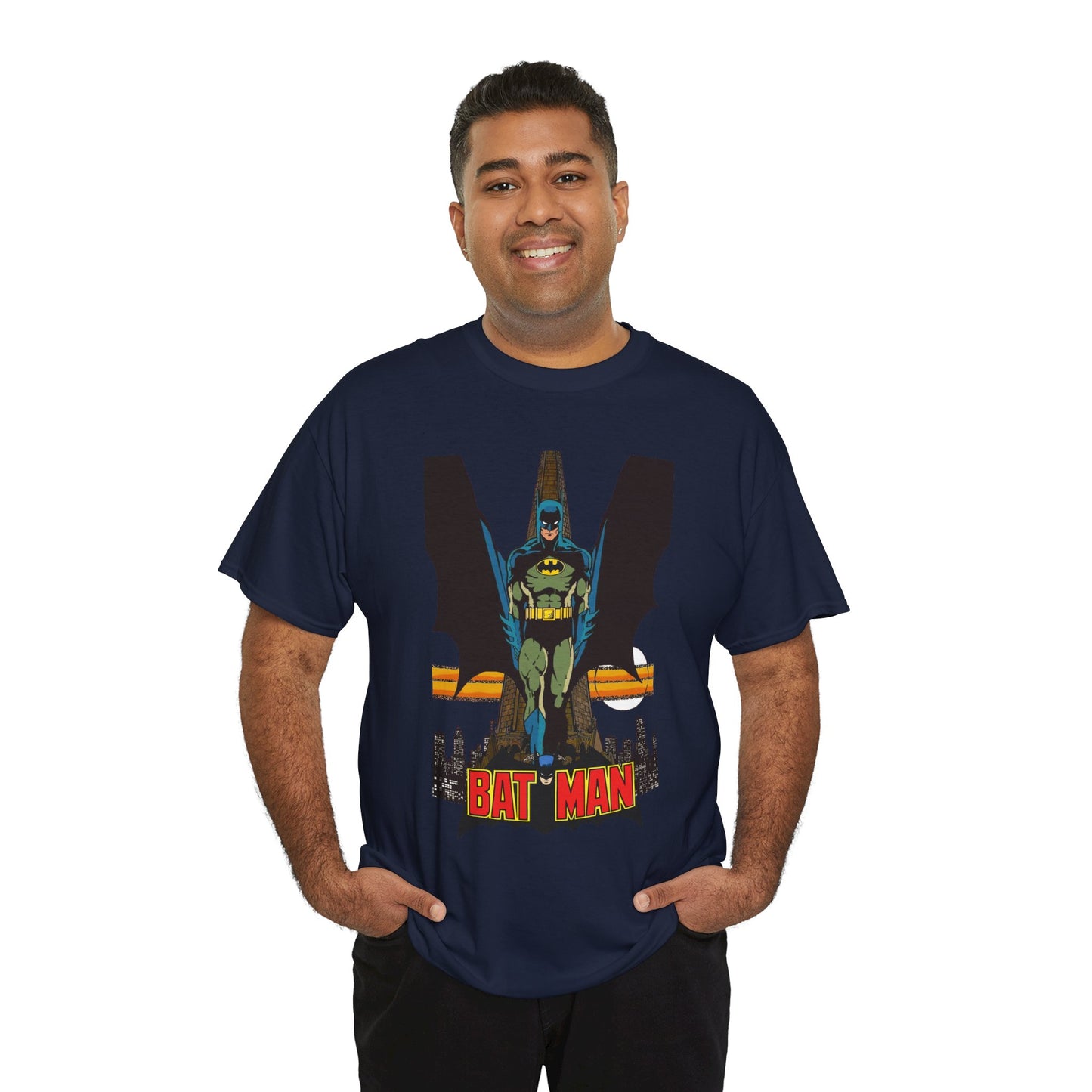 Batman T-Shirt - George Perez Art - JLA 80s Postcard Set - DC Comics - Gotham City - Justice League of America Member