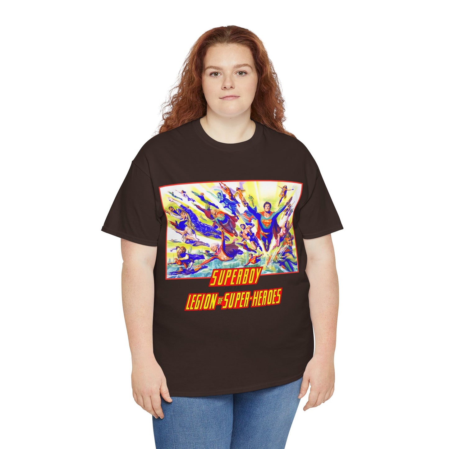 Superboy & Legion of Super-Heroes T-Shirt - Alex Ross Art - Saturn Girl, Brainiac 5, Lightning Lad, Shadow Lass, Dawnstar, Karate Kid - DC Comics
