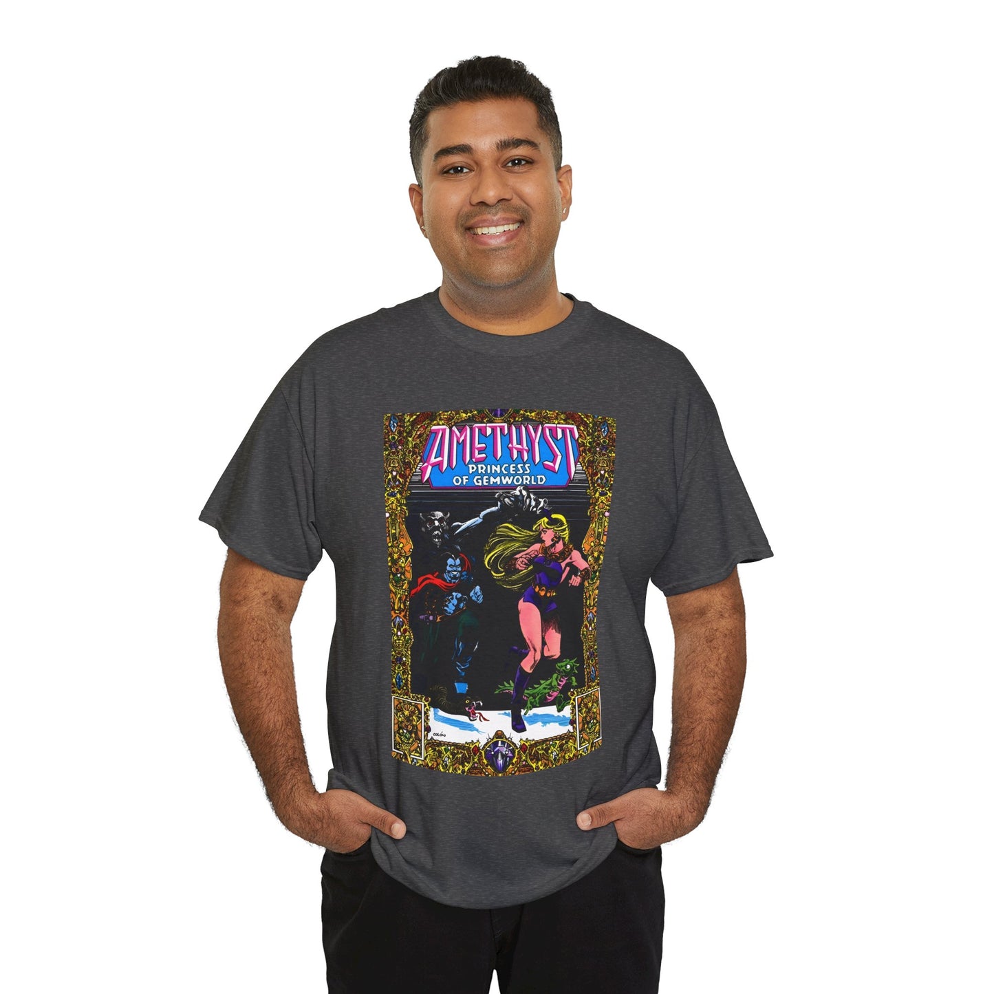 Amethyst Princess of Gemworld T-Shirt - Ernie Colon Art - Bejeweled Cover - Dark Opal - DC Comics