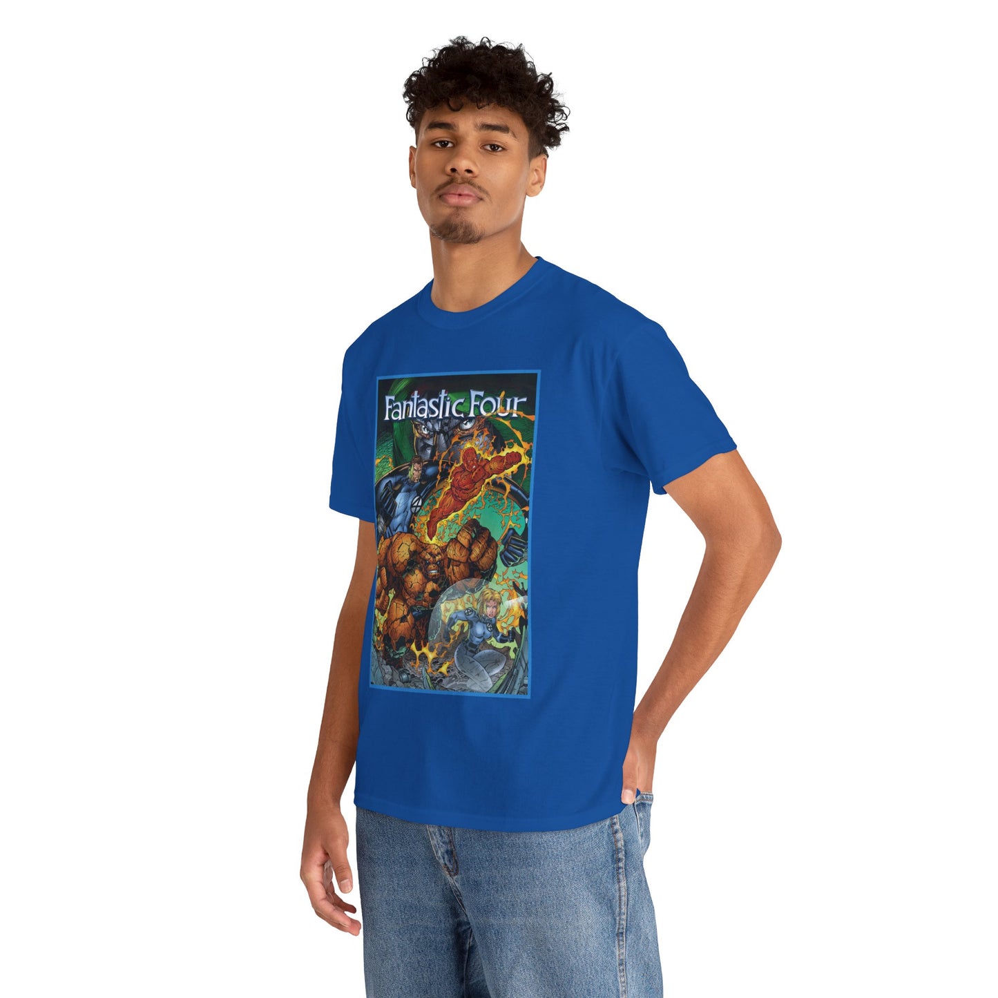 Fantastic Four T-Shirt - Jim Lee Art - The Thing, Human Torch, Reed Richards, Invisible Woman - Marvel Comics - Heroes Reborn