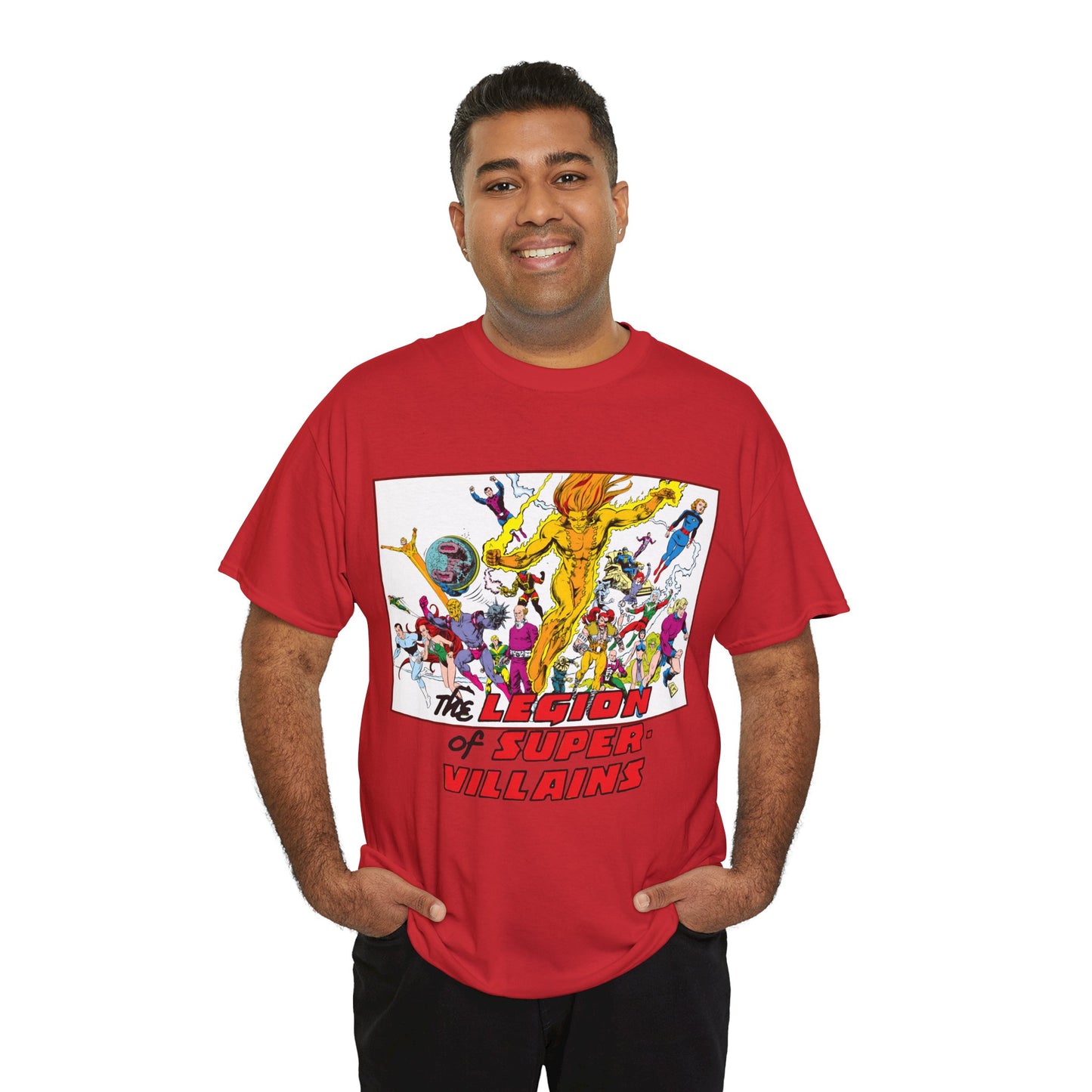 Legion of Super-Villains T-Shirt - Steve Lightle Art - LOSH, Legion of Super-Heroes Foes - Saturn Queen, Tyr, Lightning Lord, Spider Girl, Cosmic King, Nemesis Kid - DC Comics