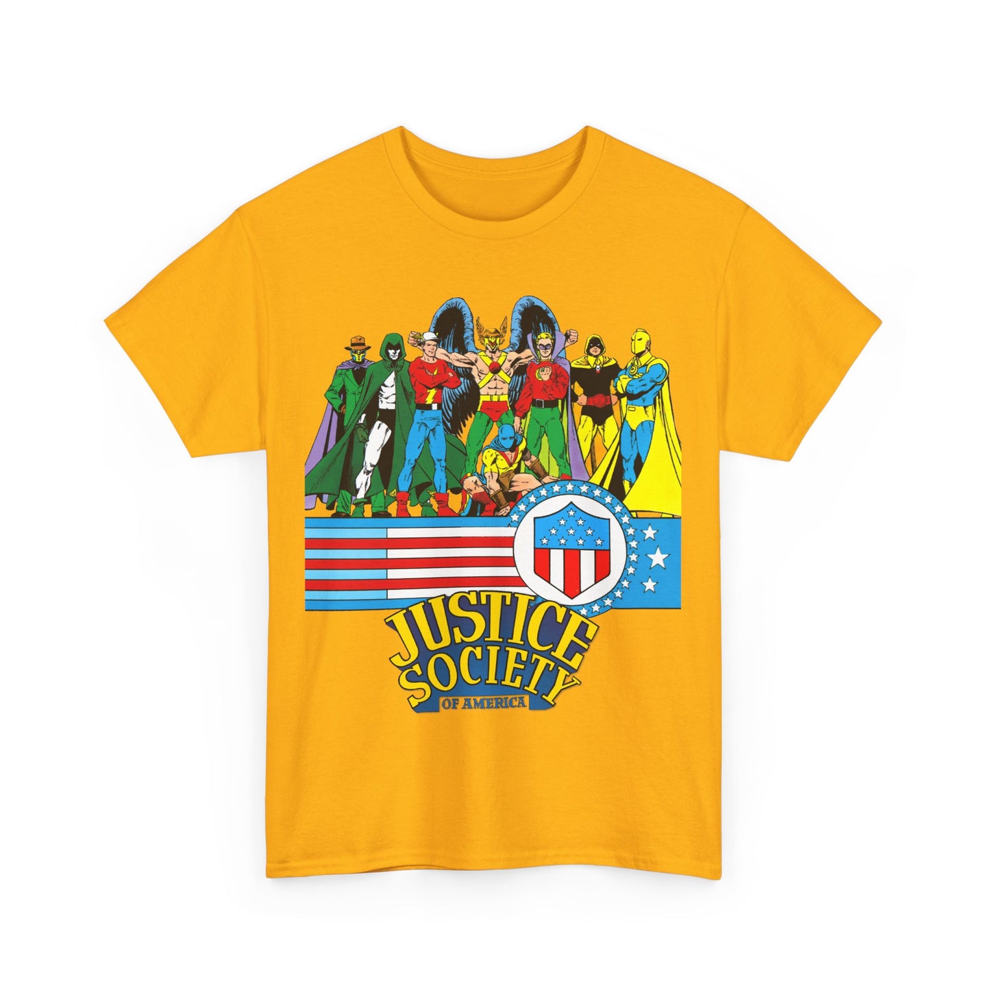 Justice Society of America T-Shirt - Amazing George Perez Art - History of the DC Universe - DC Comics - Dr Fate, Sandman, Flash, Hourman, Spectre, Hawkman