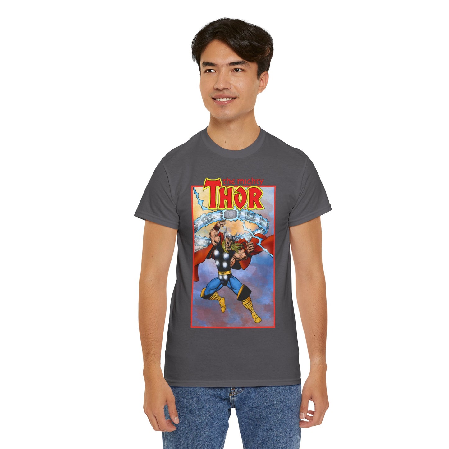 The Mighty Thor T-Shirt - George Perez Art - Mjolnir - Avengers Member - God of Thunder - Asgard Warrior - Marvel Comics