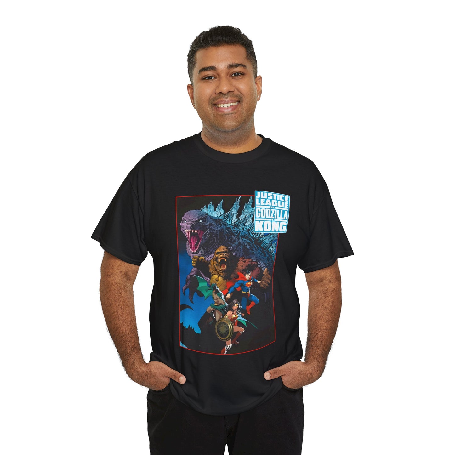 Justice League Vs Godzilla Vs Kong T-Shirt - Dan Mora Art - Wonder Woman, Superman, Batman - DC Comics