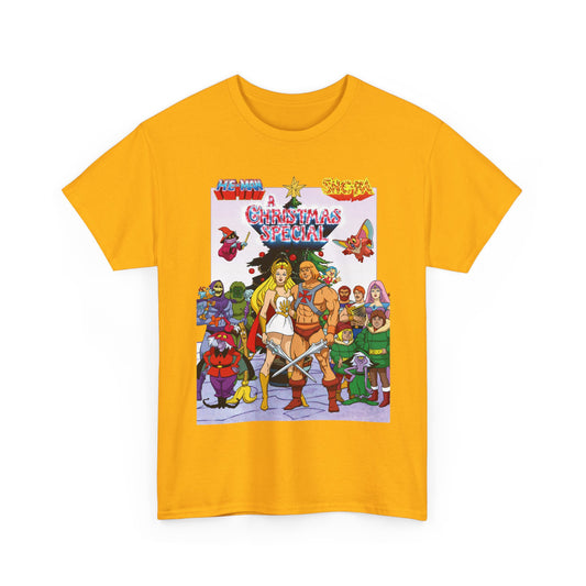 He-Man & She-Ra Christmas Special T-Shirt - MOTU & POP - Upcoming Masters of the Universe 2026 Movie - Filamation Art