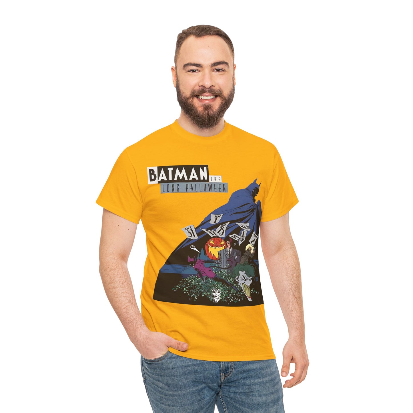 Batman The Long Halloween T-Shirt - Stunning Tim Sale Art - Joker, Catwoman, Two-Face, Poison Ivy, Commissioner Gordon - DC Comics - Classic Story
