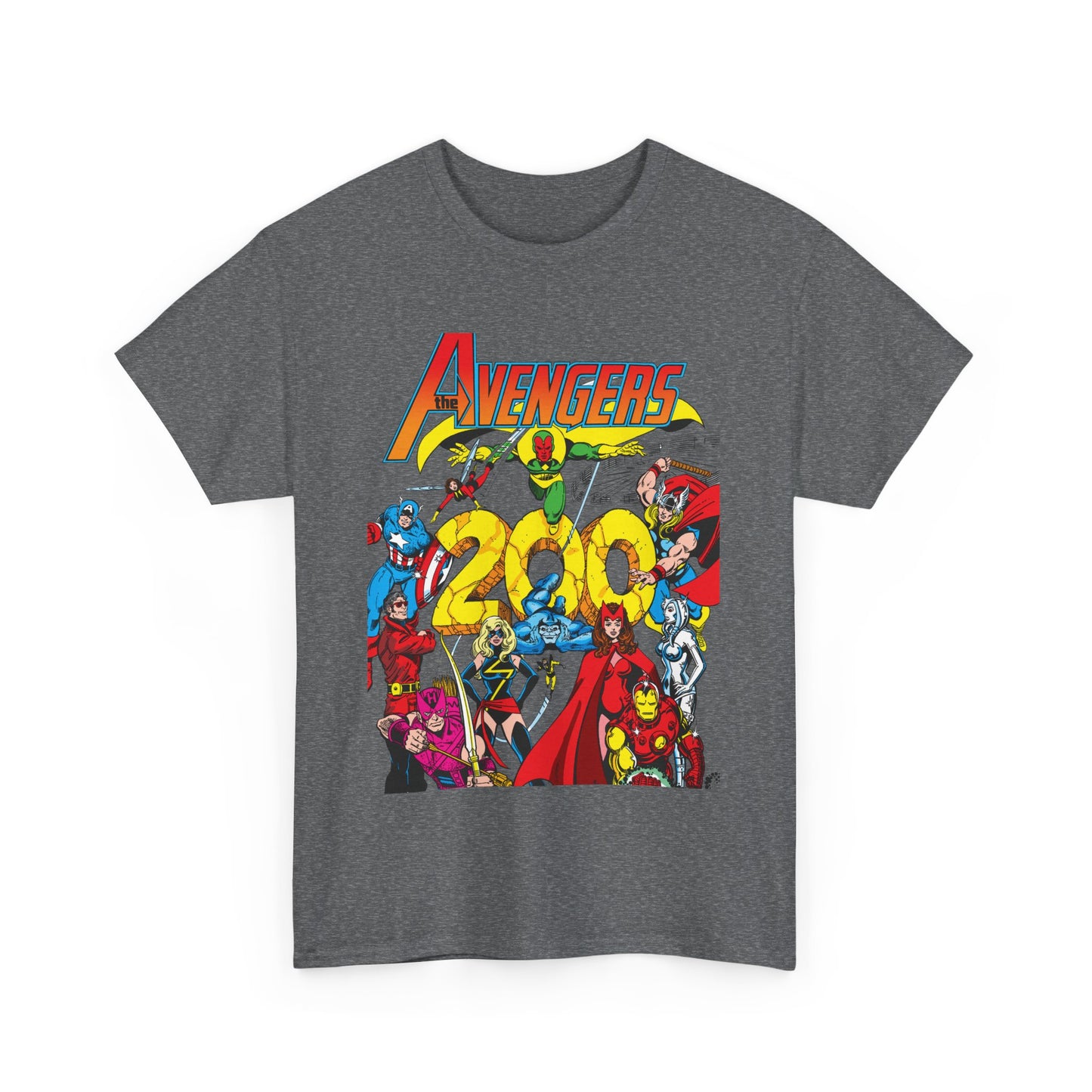 Avengers T-Shirt - George Perez Art - #200 Cover - Thor, Scarlet Witch, Iron Man, Vision, Hawkeye, Beast, Jocasta, Wasp, Captain America, Wonder Man